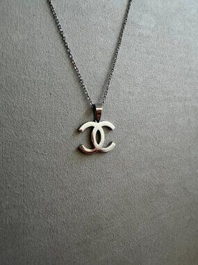 Vintage Necklace - Silver CC Necklace - Dainty Chain - Feminine - Y2K